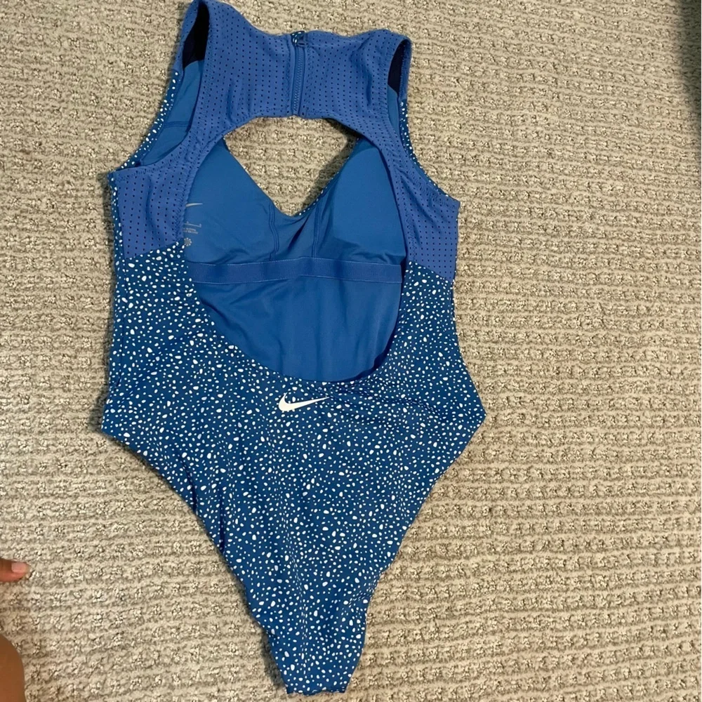 Nike‎ Swim Blue Water Dots Open Back One Piece large